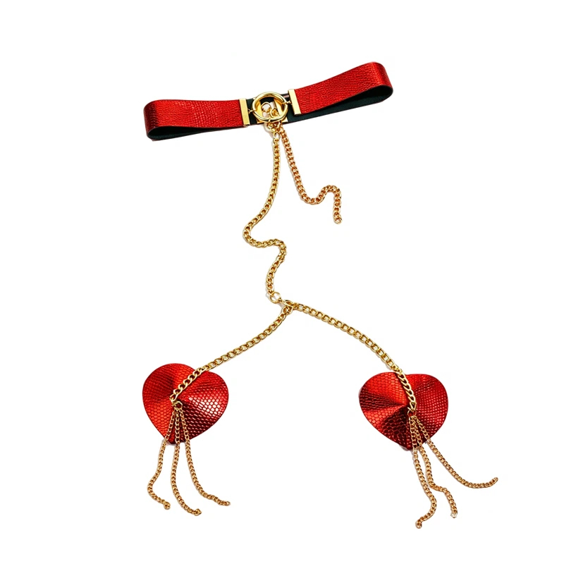Nipple Cover Pasties - Womens Metal Chain Linked Nipple Cover